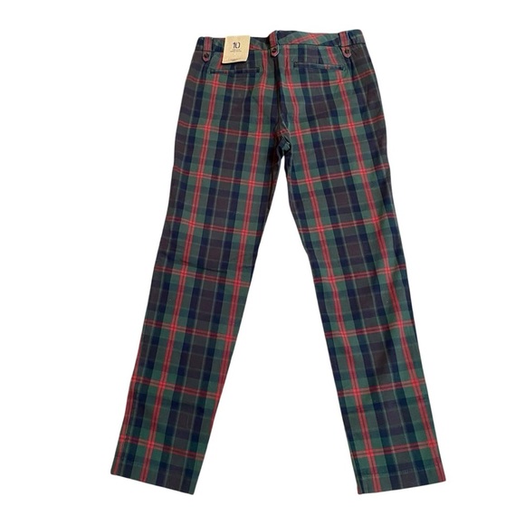 NWT Lands’ End Canvas True Slim Chino Pants Green Plaid Tartan Size 10 - Picture 6 of 12